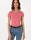 Kadın Koyu Pembe Bisiklet Yaka Tişört