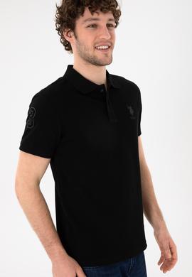 Erkek Slim Fit Polo Yaka Siyah Basic Tişört - 50305929011