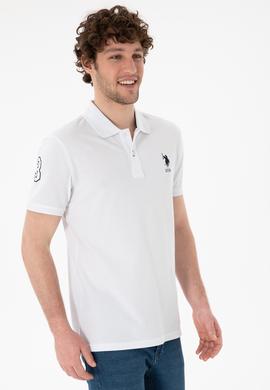 Erkek Slim Fit Polo Yaka Beyaz Basic Tişört - 50305929001