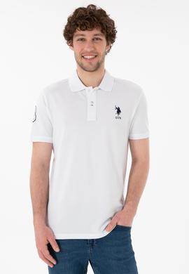 Erkek Slim Fit Polo Yaka Beyaz Basic Tişört - 50305929001