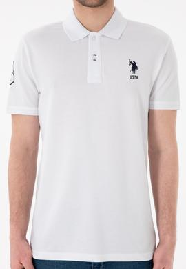 Erkek Slim Fit Polo Yaka Beyaz Basic Tişört - 50305929001