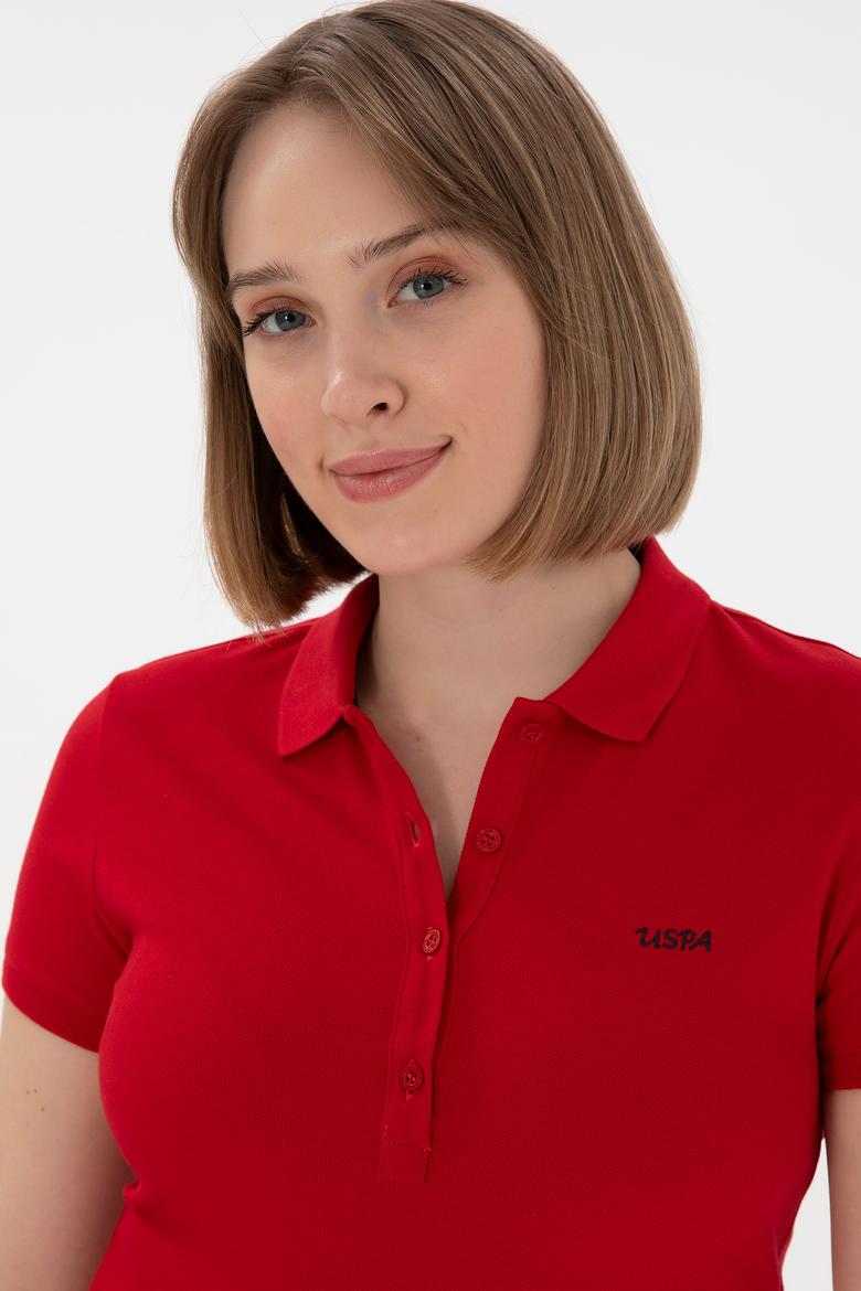 Kadın Kırmızı Basic Polo Yaka Tişört - 50305764011