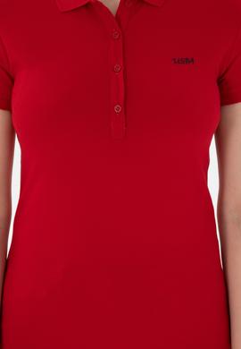 Kadın Kırmızı Basic Polo Yaka Tişört - 50305764011