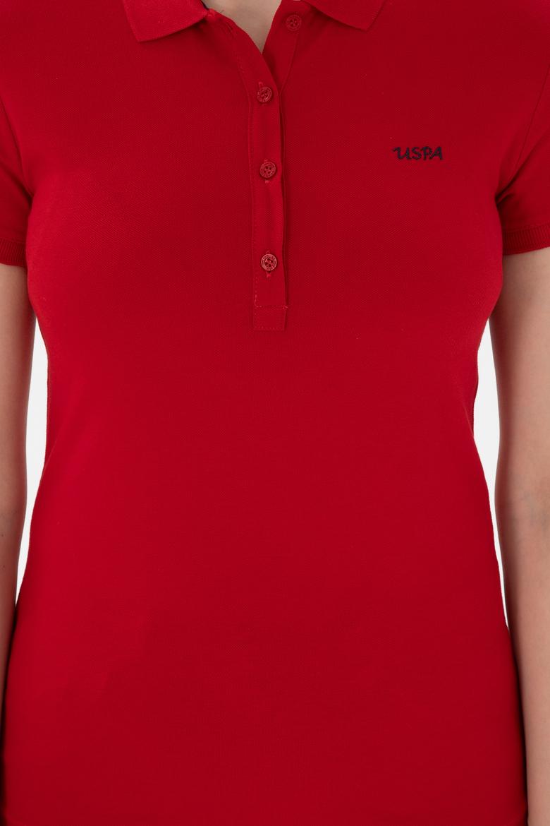 Kadın Kırmızı Basic Polo Yaka Tişört - 50305764011