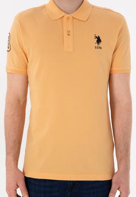 Erkek Slim Fit Polo Yaka Turuncu Basic Tişört - 50305929251