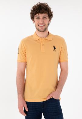 Erkek Slim Fit Polo Yaka Turuncu Basic Tişört - 50305929251