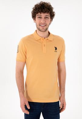 Erkek Slim Fit Polo Yaka Turuncu Basic Tişört - 50305929251