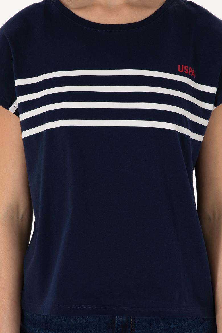 Kadın Lacivert Bisiklet Yaka Tişört - 50305823003