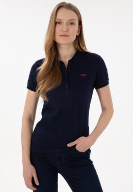 Kadın Lacivert Basic Polo Yaka Tişört - 50305764149