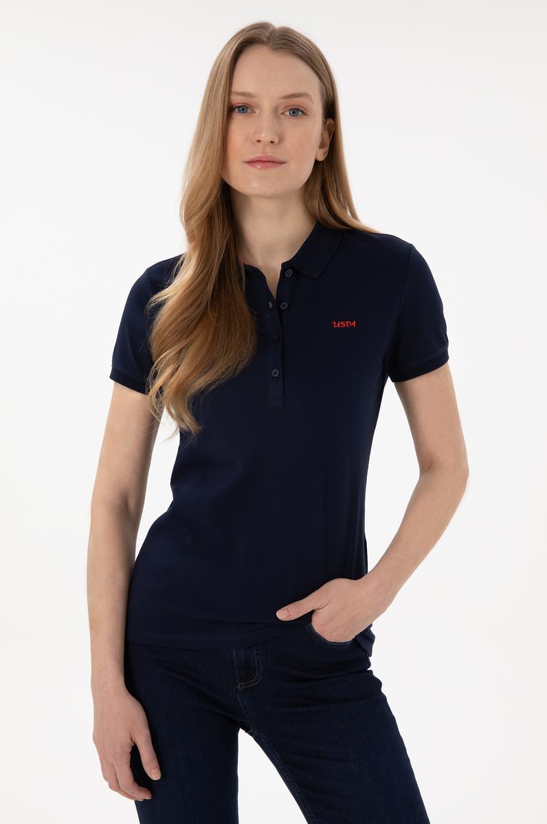 Kadın Lacivert Basic Polo Yaka Tişört