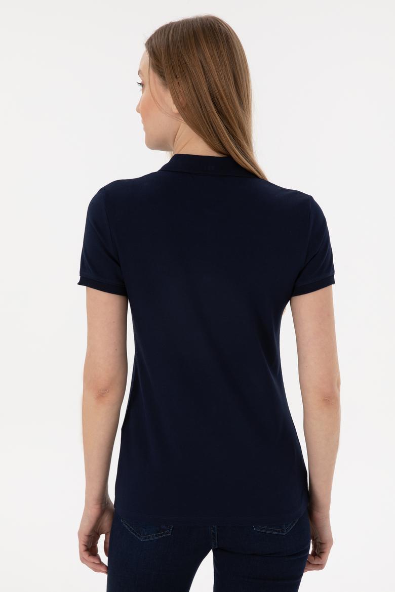 Kadın Lacivert Basic Polo Yaka Tişört - 50305764149