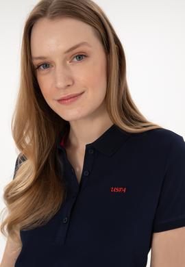 Kadın Lacivert Basic Polo Yaka Tişört - 50305764149