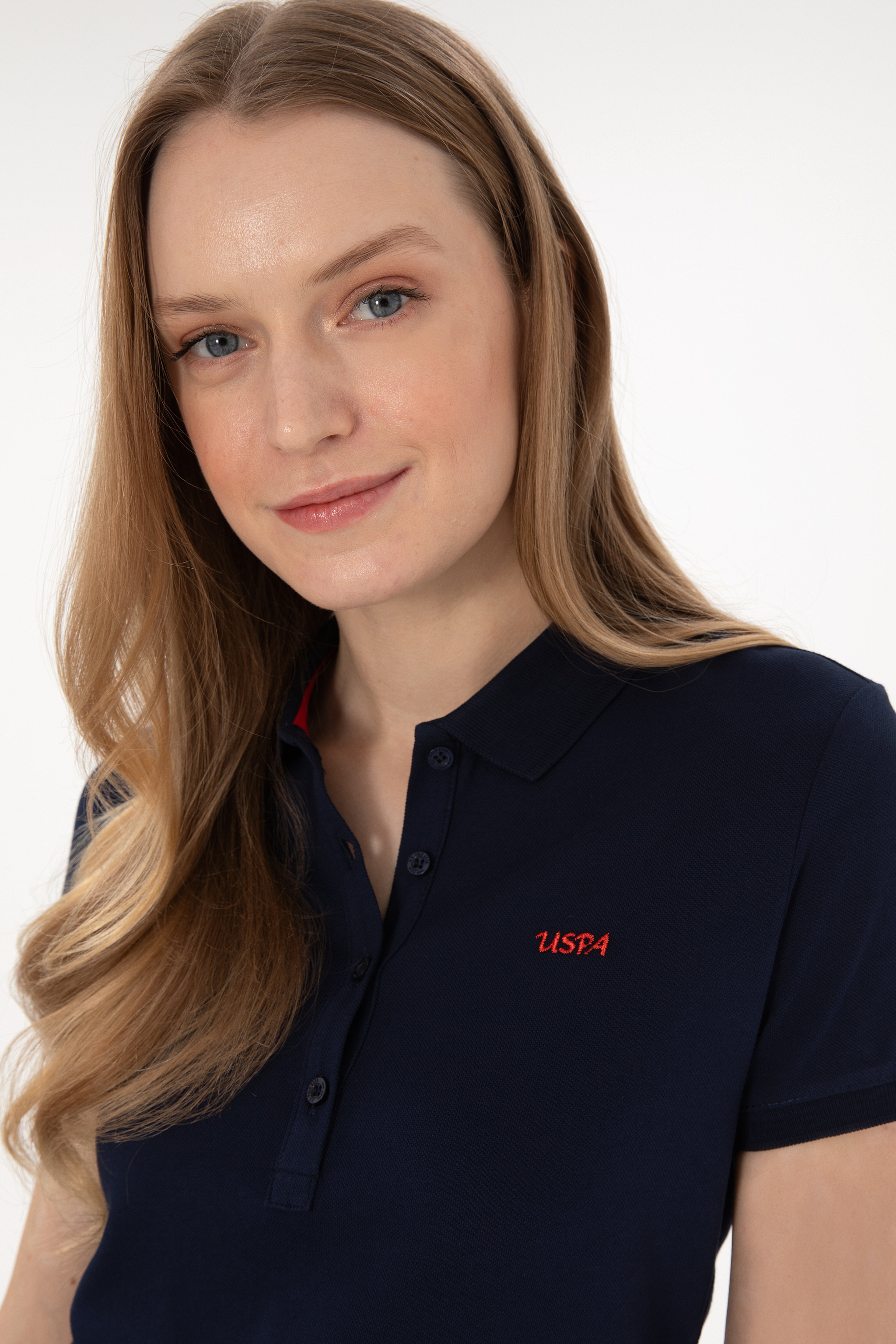 Kadın Lacivert Basic Polo Yaka Tişört