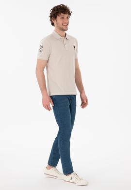 Erkek Slim Fit Polo Yaka Taş Basic Tişört - 50305929088