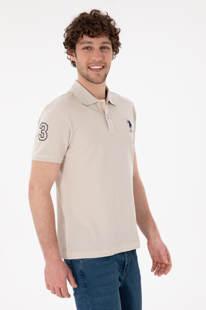 Erkek Slim Fit Polo Yaka Taş Basic Tişört