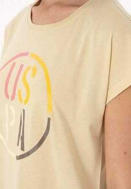 Kadın Açık Haki Bisiklet Yaka Tişört - 50305745008