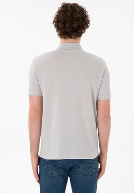 Erkek Regular Fit Polo Yaka Açık Gri Basic Tişört - 50306007403