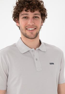 Erkek Regular Fit Polo Yaka Açık Gri Basic Tişört - 50306007403