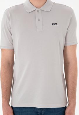 Erkek Regular Fit Polo Yaka Açık Gri Basic Tişört - 50306007403