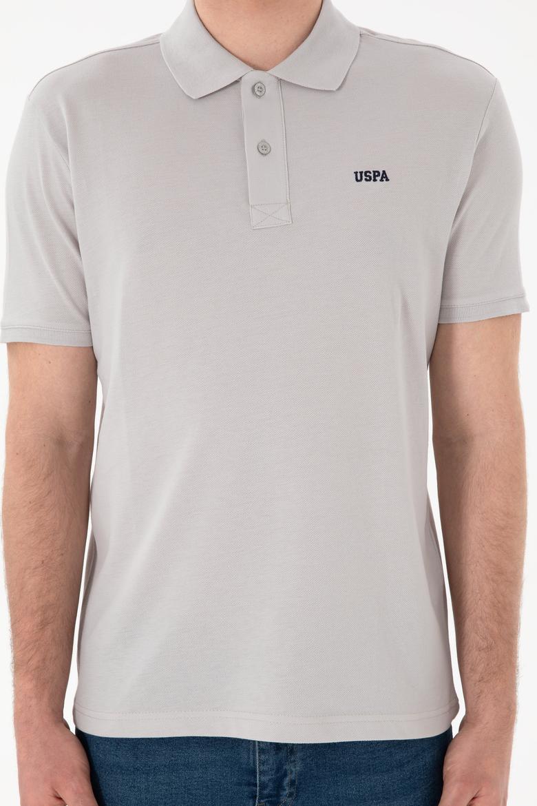 Erkek Regular Fit Polo Yaka Açık Gri Basic Tişört - 50306007403