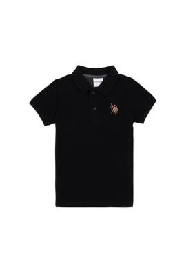 Erkek Çocuk Siyah Basic Polo Yaka Tişört - 50306484019