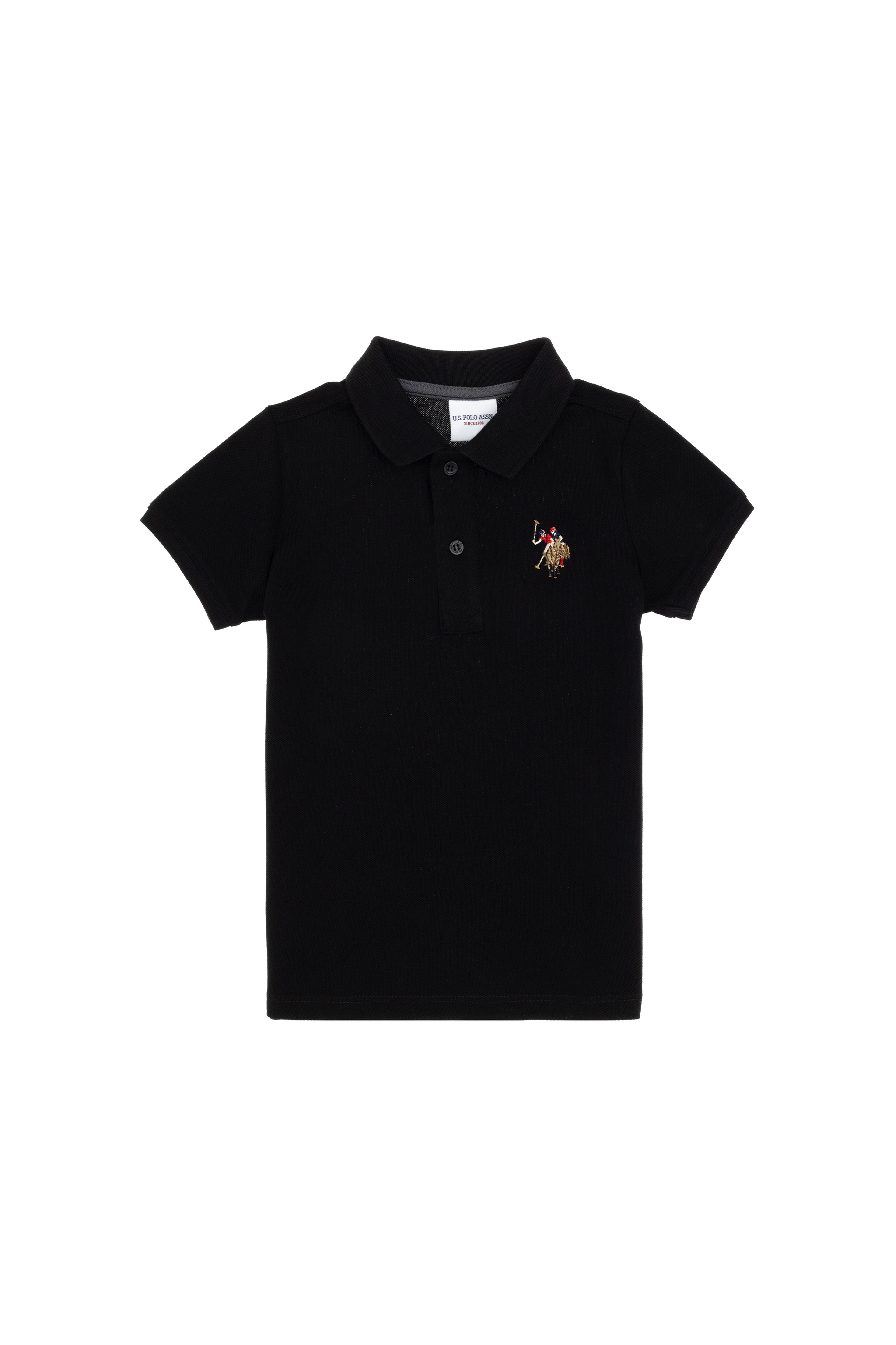 Erkek Çocuk Siyah Basic Polo Yaka Tişört - Image 4