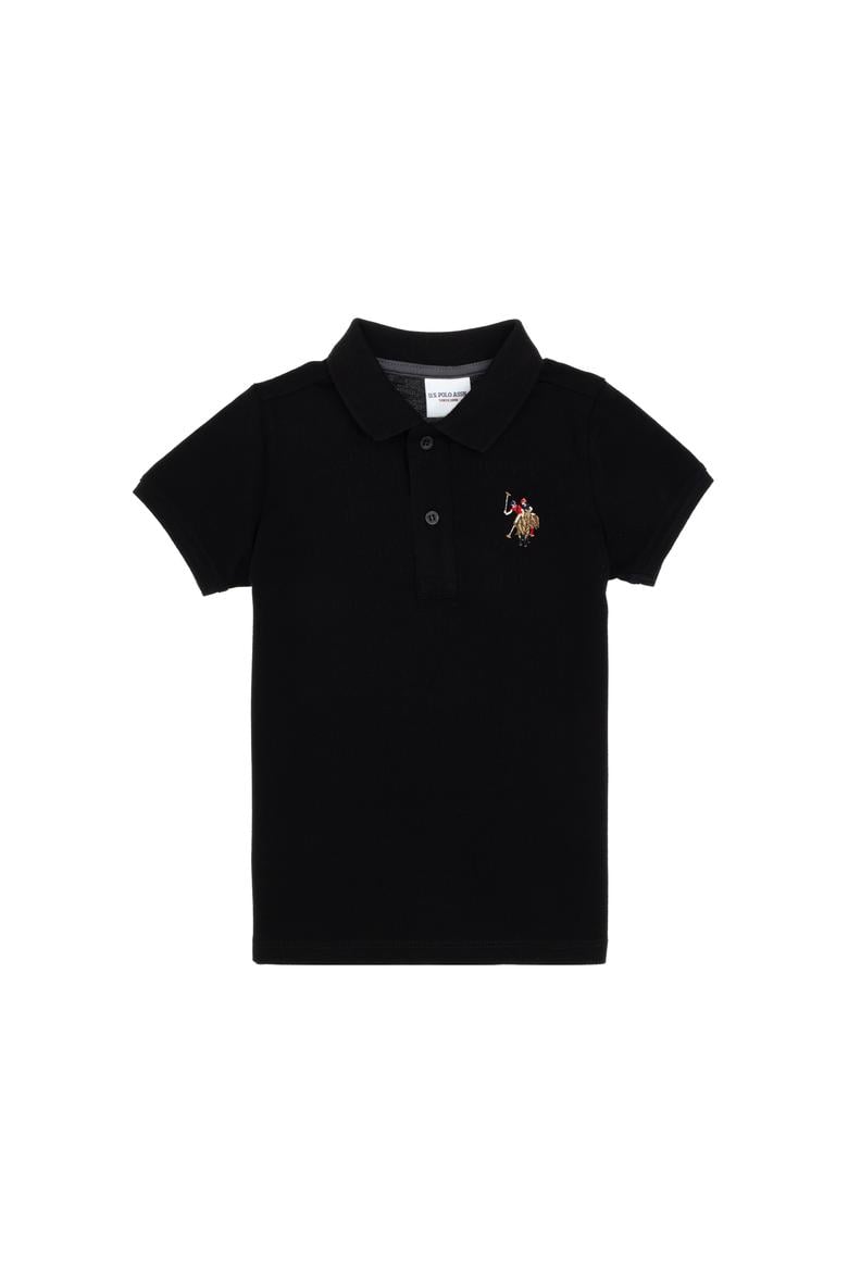 Erkek Çocuk Siyah Basic Polo Yaka Tişört - 50306484019