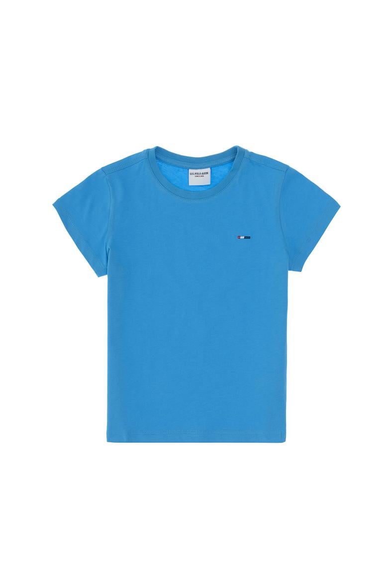 Erkek Çocuk Turkuaz Basic Bisiklet Yaka Tişört