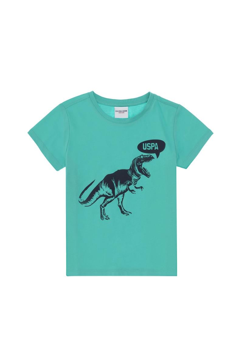 Erkek Çocuk Mint Bisiklet Yaka Tişört