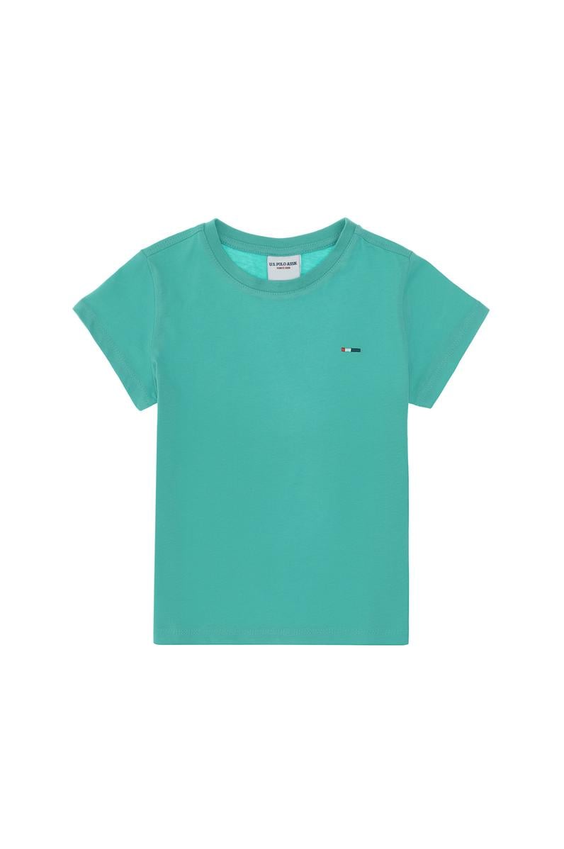 Erkek Çocuk Mint Basic Bisiklet Yaka Tişört