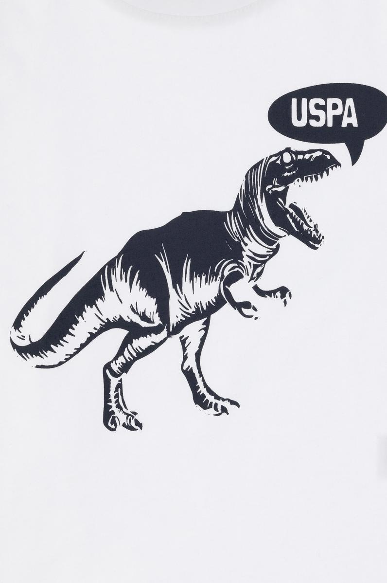 Erkek Çocuk Beyaz Bisiklet Yaka Tişört