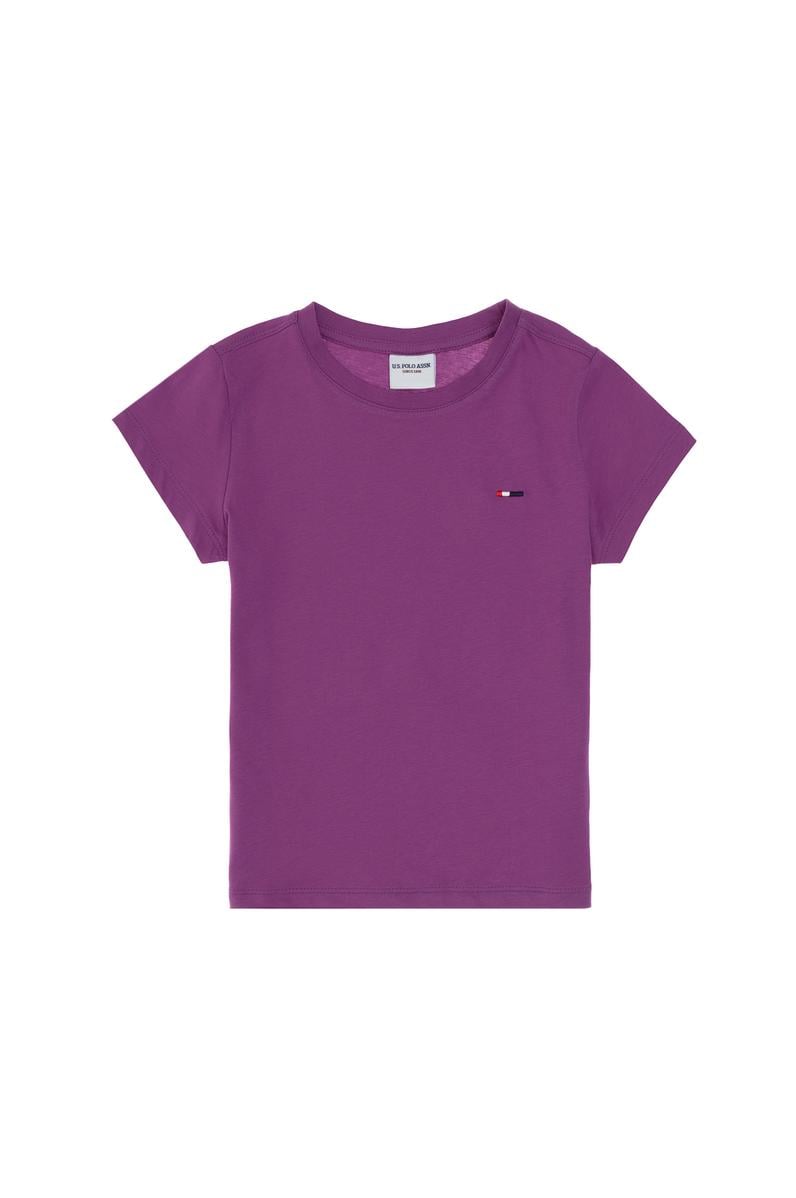 Erkek Çocuk Menekşe Basic Bisiklet Yaka Tişört