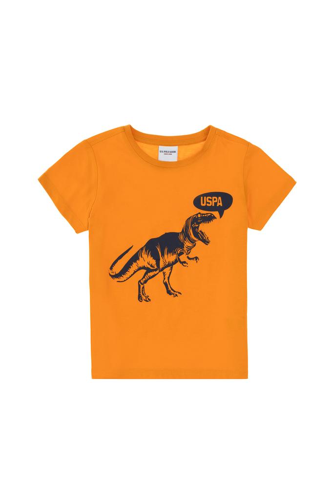 Erkek Çocuk Turuncu Bisiklet Yaka Tişört