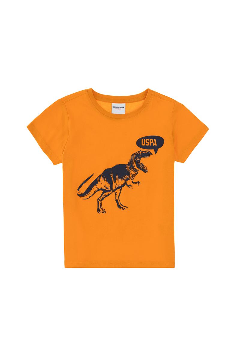 Erkek Çocuk Turuncu Bisiklet Yaka Tişört