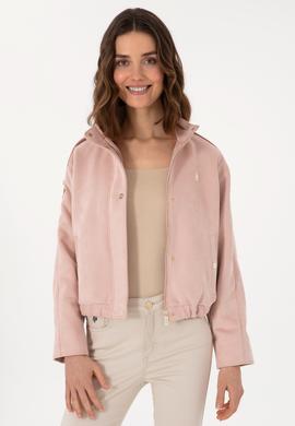 Kadın Açık Pembe Deri Ceket - 50307410009