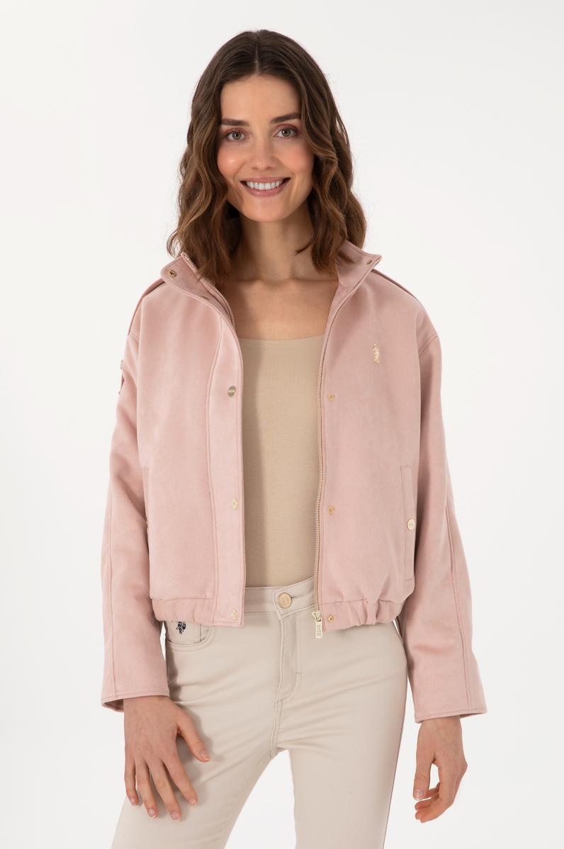 Kadın Açık Pembe Deri Ceket