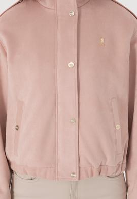 Kadın Açık Pembe Deri Ceket - 50307410009