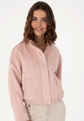 Kadın Açık Pembe Deri Ceket - 50307410009