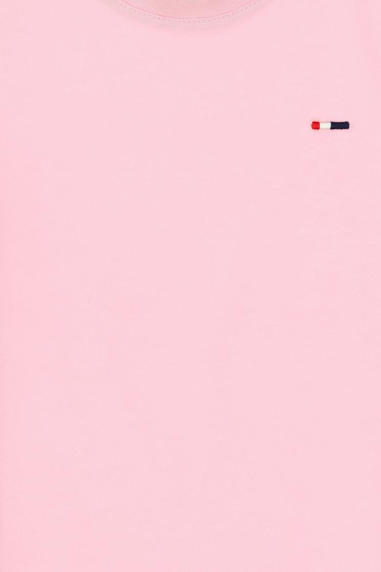 Erkek Çocuk Açık Pembe Basic Bisiklet Yaka Tişört - 50306548081