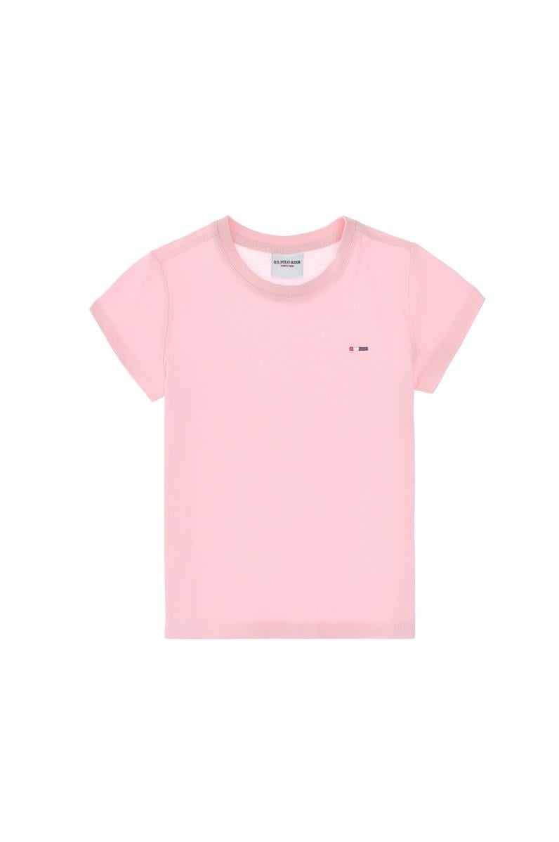 Erkek Çocuk Açık Pembe Basic Bisiklet Yaka Tişört