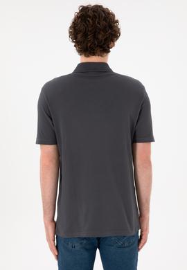 Erkek Regular Fit Polo Yaka Antrasit Basic Tişört - 50306007258