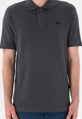 Erkek Regular Fit Polo Yaka Antrasit Basic Tişört - 50306007258