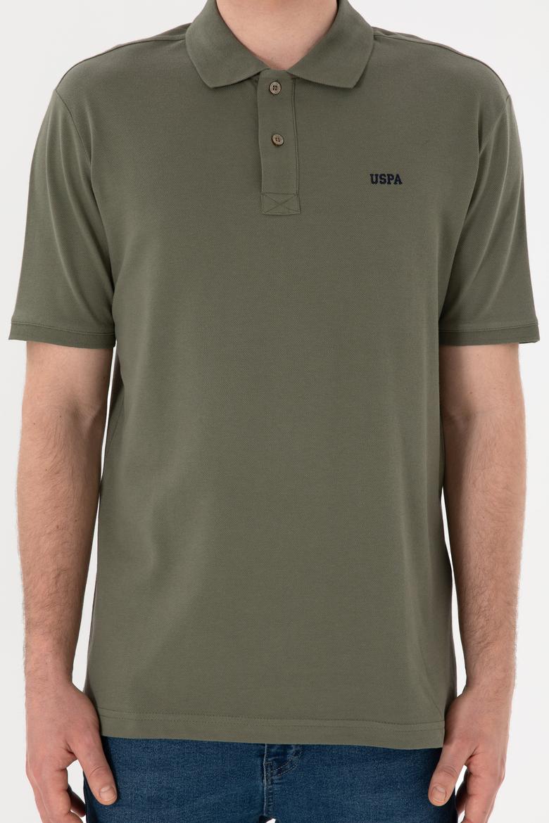 Erkek Regular Fit Polo Yaka Koyu Haki Basic Tişört - 50306007337