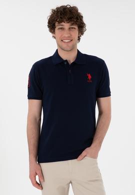 Erkek Slim Fit Polo Yaka Lacivert Basic Tişört - 50305929038