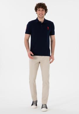 Erkek Slim Fit Polo Yaka Lacivert Basic Tişört - 50305929038