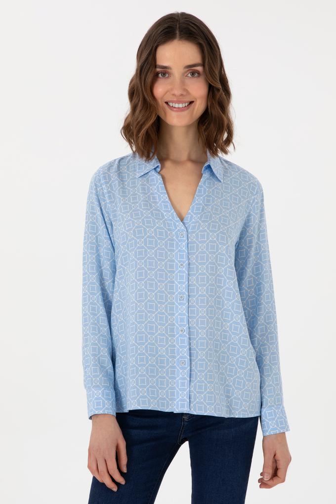 Kadın Açık Mavi Uzun Kollu Gömlek