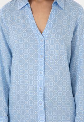 Kadın Açık Mavi Uzun Kollu Gömlek - 50299453031