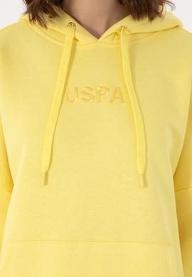 Kadın Sarı Kapüşonlu Sweatshırt - 50292370034