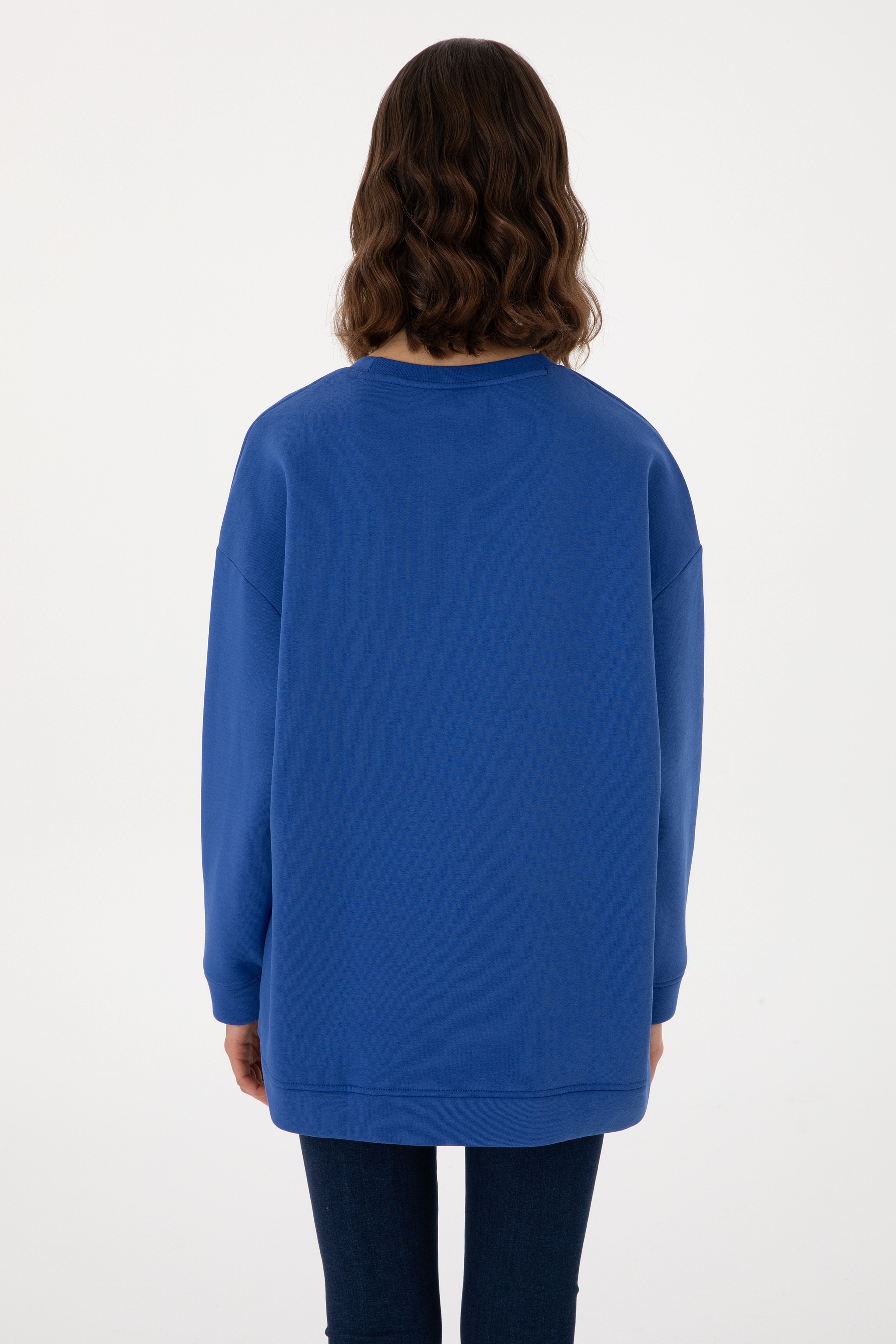 Kadın Saks Sweatshirt - Image 5