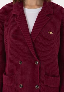 Kadın Vişne Triko Hırka - 50293027020